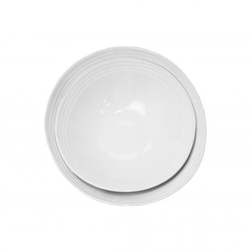 3 Lines White Large and Medium Salad Bowl